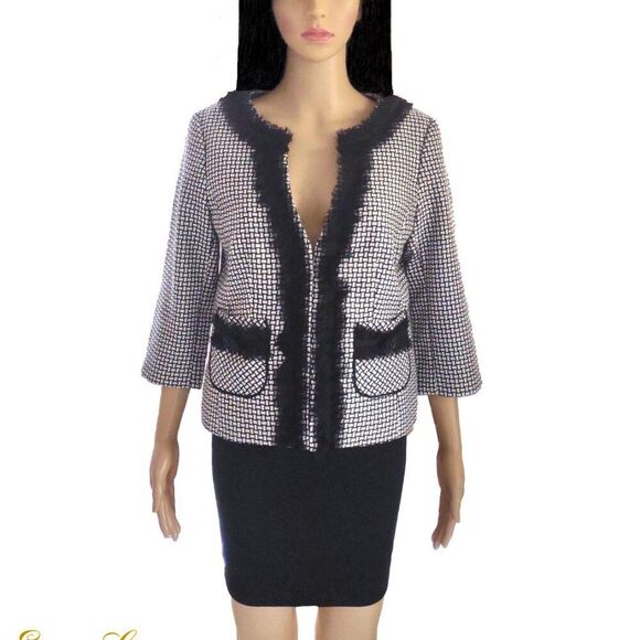 WHBM Peplum Jacket Size 14 Ruffled Open Front - Picture 1 of 13